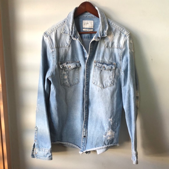 Zara Mens denim button up - Picture 1 of 4